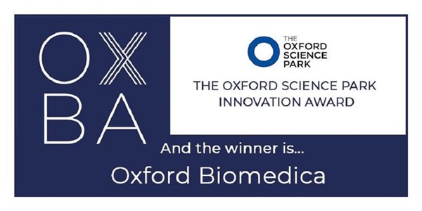 Oxford Biomedica named as winner of The Oxford Science Park Innovation Award 2019
